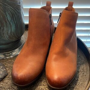 Lucky Brand Basel Tan Leather Ankle Booties-9W